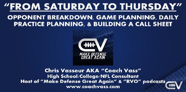Game Week: Opponent Breakdown, Gameplanning, Practice, & Call Sheets