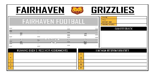 Offensive Play Sheet Templates - PPT