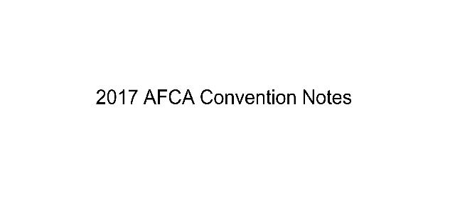2017 AFCA Convention Notes