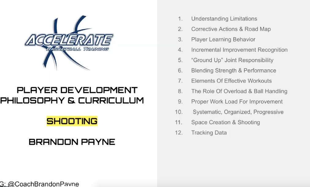 Player Development Philosophy Curriculum : Shooting Player Development Philosophy Curriculum : Shooting
