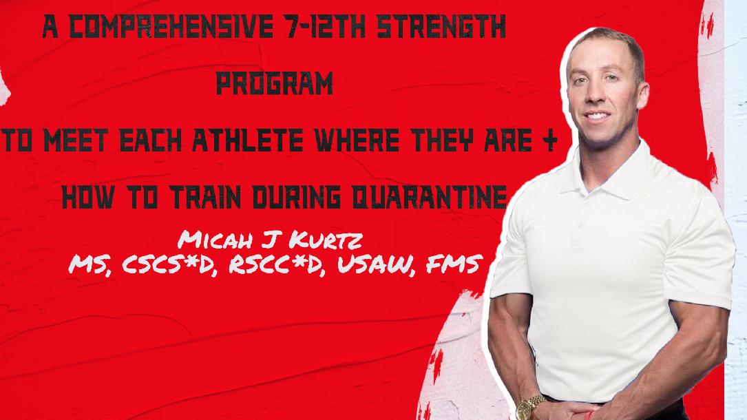 A Comprehensive 7-12th Strength Program to Meet Each Athlete Where They Are + How to Train During Quarantine- Micah Kurtz A Comprehensive 7-12th Strength Program to Meet Each Athlete Where They Are + How to Train During Quarantine- Micah Kurtz