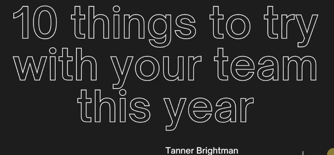Ten Things To Try With Your Team This Season Ten Things To Try With Your Team This Season