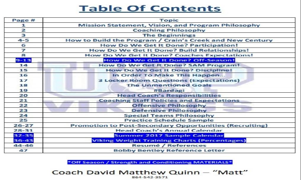 The Interview Packet (for football coaches) The Interview Packet (for football coaches)