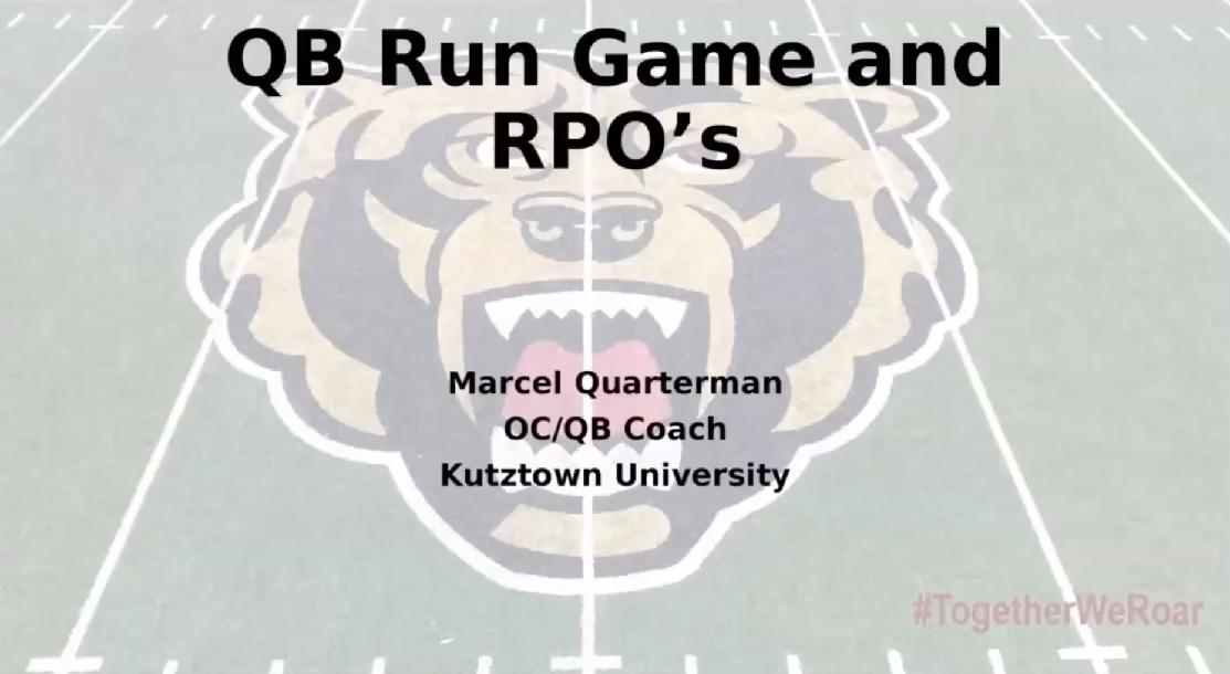 Marcel Quarterman - QB Run Game & RPO`s Marcel Quarterman - QB Run Game & RPO`s