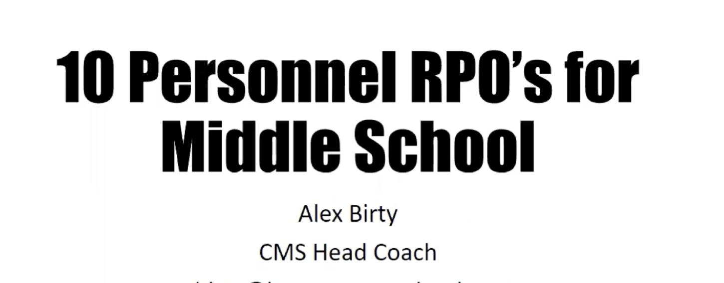 10 Personnel RPO`s for Middle School 10 Personnel RPO`s for Middle School