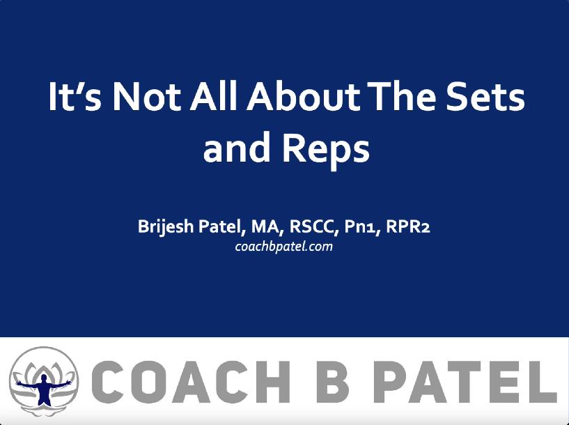 It`s Not All About the Sets and Reps It`s Not All About the Sets and Reps