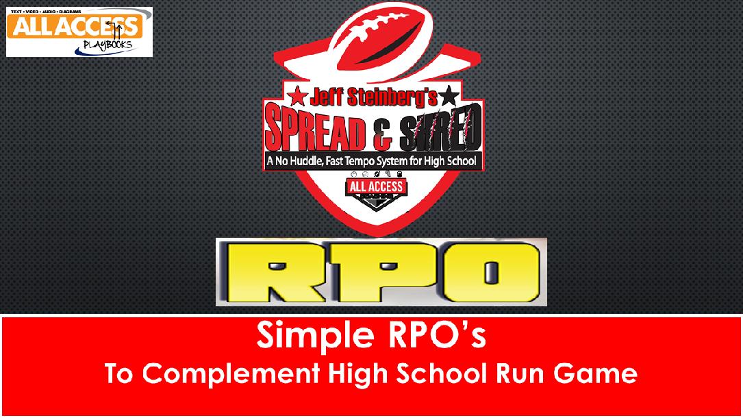 No Huddle, Fast Tempo Offense: RPO`S No Huddle, Fast Tempo Offense: RPO`S