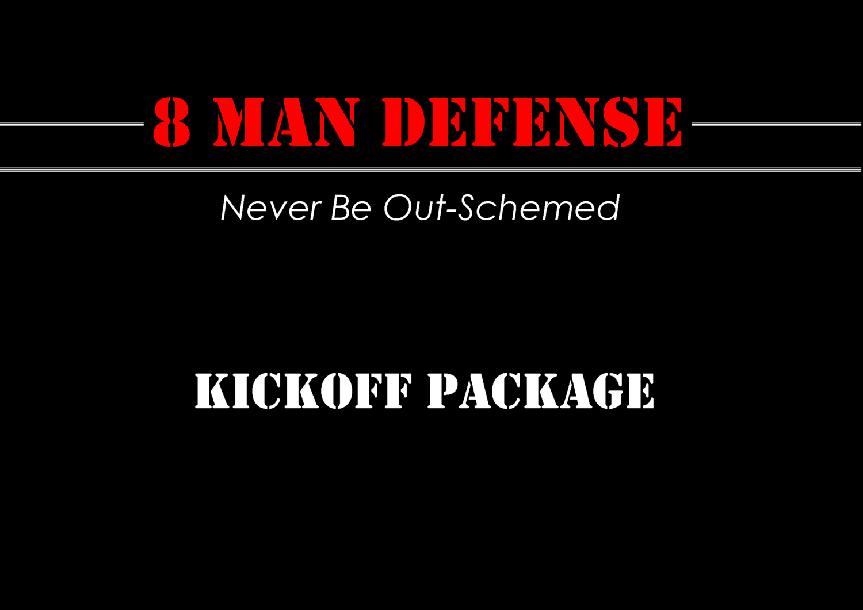 8 Man Football Kickoff Package 8 Man Football Kickoff Package