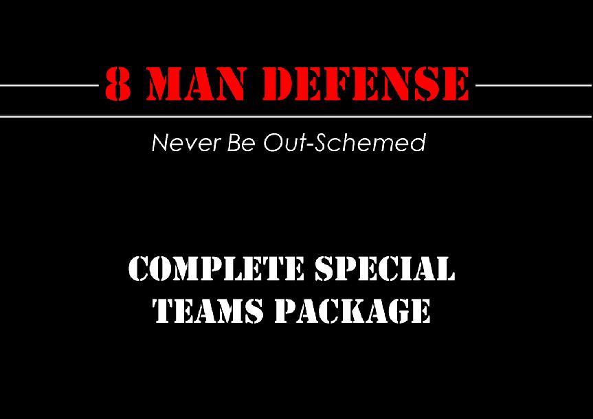 8 Man Football Complete Special Teams Package 8 Man Football Complete Special Teams Package